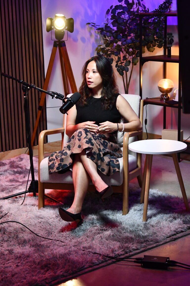 Yuliana Francie recording The Affluent CEO Show